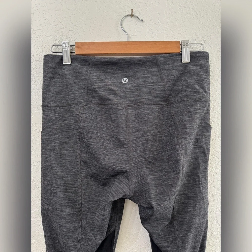 Lululemon Pace Rival Mid-Rise Crop 22” Leggings Heathered Black - 8